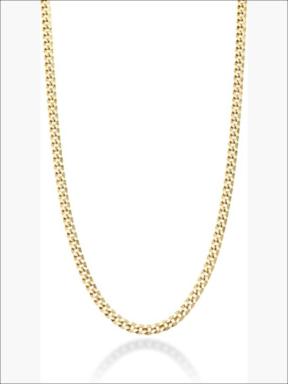 18K Gold Plated 925 Sterling Silver 2.3mm Curb Cuban Link Chain Necklace
